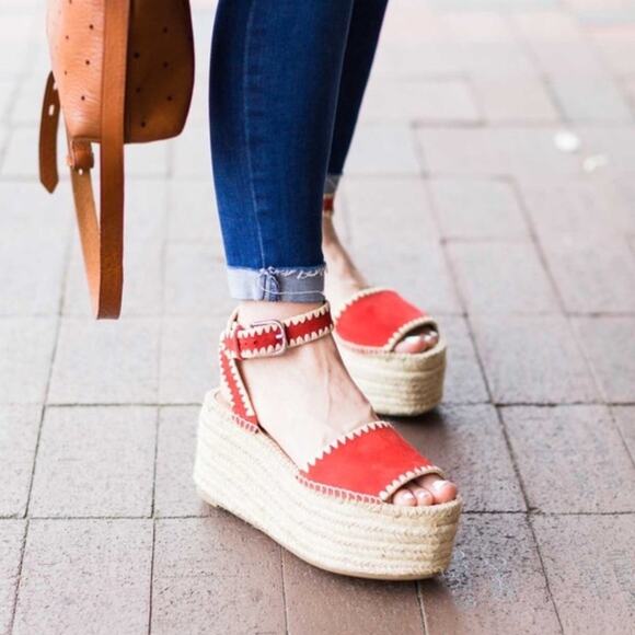 POUR LA VICTOIRE Womens Beige Aztec Frayed Pikko Round Toe Platform Slip On Leather Espadrille Shoes
